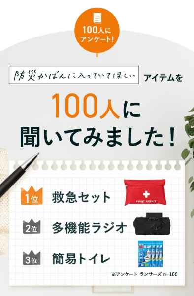 災害大国日本では防災かばんは最重要！カタログ画像